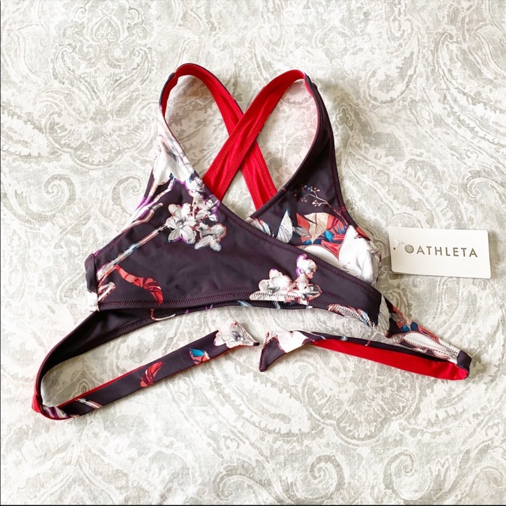 ATHLETA Piha Reversible Wrap Bikini Top XXS NEW NWT